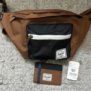 Herschel Supply Company Brown and Black Bag/wallet